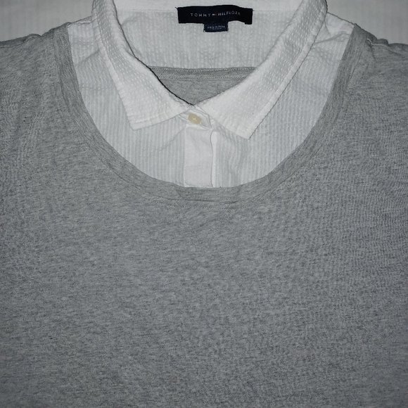 Tommy Hilfiger Tops - TOMMY HILFIGER WOMEN'S COTTON BLEND LAYERED LOOK SHIRT
